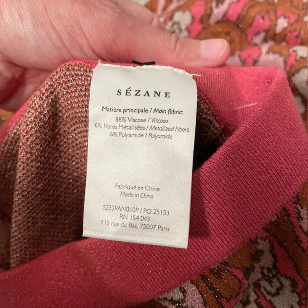NWOT Sezane Dany Trousers Wide Leg Pull On Knit Pants Size Medium Groovy Retro - Picture 12 of 16